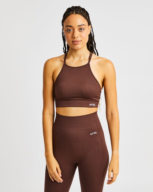 AYBL Luxe Seamless Crop Tank Top Hnědé | CQVT-30256
