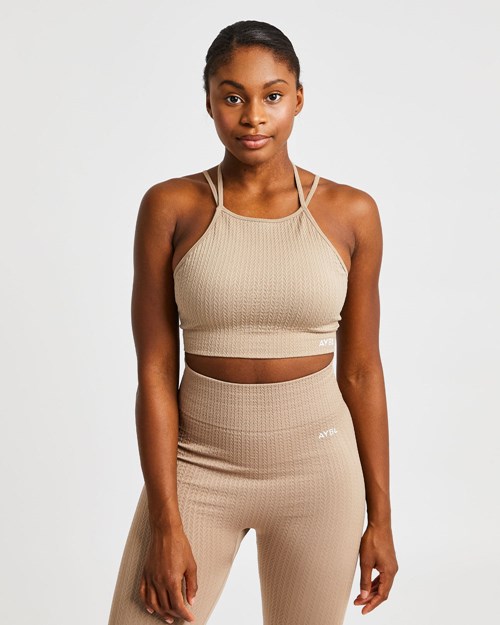 AYBL Luxe Seamless Crop Tank Top Mocha | LUKB-48201