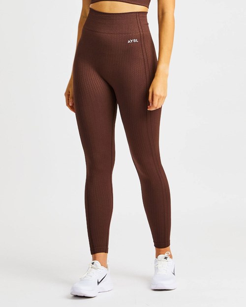 AYBL Luxe Seamless Leggings Hnědé | SHFD-94038
