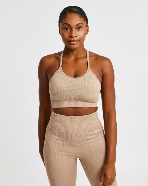 AYBL Luxe Seamless Sports Bra Mocha | KVXD-75314