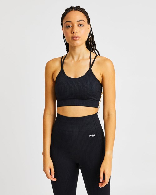 AYBL Luxe Seamless Sports Bra Černé | NILT-49862