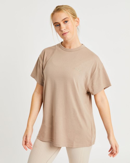 AYBL Luxe T Shirt Mocha | ZDSR-54196