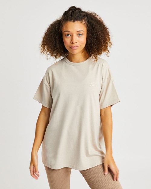 AYBL Luxe T Shirt Sand | QVXN-17564