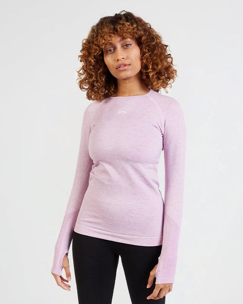 AYBL Motion Seamless Long Sleeve Top Růžové | PLET-64587