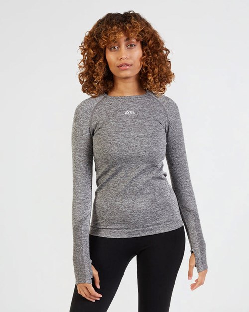 AYBL Motion Seamless Long Sleeve Top Šedé | IVJR-27813