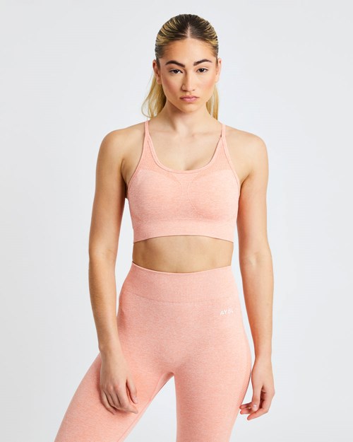 AYBL Motion Seamless Sports Bra Peach Marl | FENR-09372