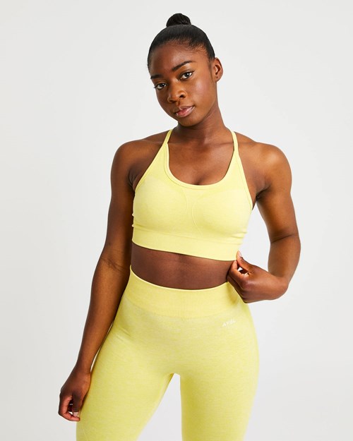 AYBL Motion Seamless Sports Bra Žluté | KMIC-58031