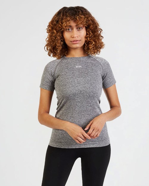 AYBL Motion Seamless T Shirt Šedé | QGAI-78903