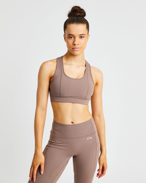 AYBL Pace Sports Bra Hnědé | RYEX-93527