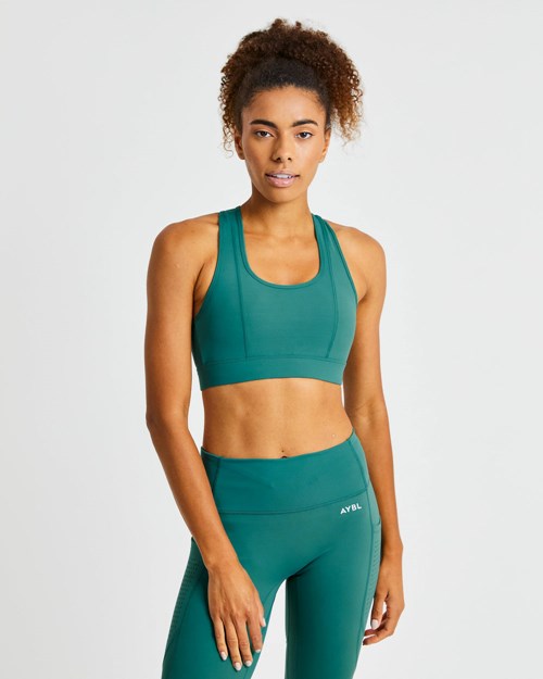 AYBL Pace Sports Bra Tmavě Zelene | TESB-02576