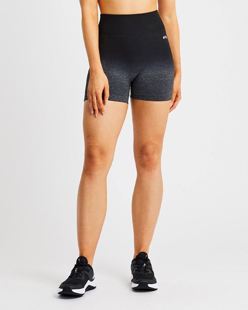 AYBL Pulse Ombré Seamless Shorts Black/Grey | RXHG-07962