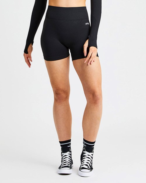 AYBL Pulse Seamless Shorts Černé | UAQE-74608