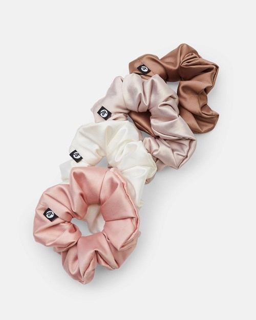 AYBL Scrunchie 4 Pack White/Champagne/Pink/Mocha | SCAO-71350