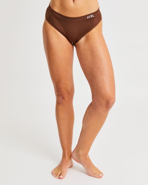 AYBL Seamless Hipsters Hnědé | NOCW-48263