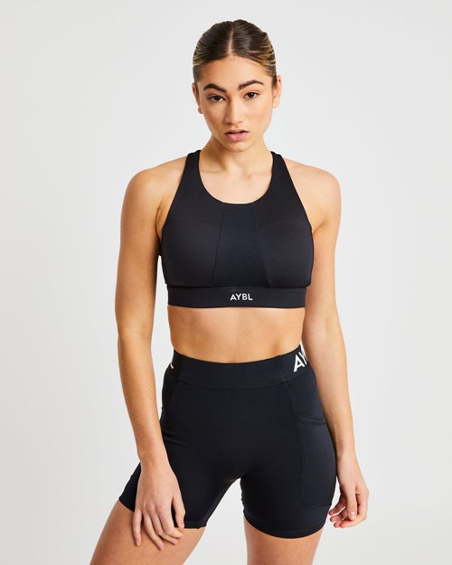 AYBL Sportive High Neck Sports Bra Černé | FMLG-15360