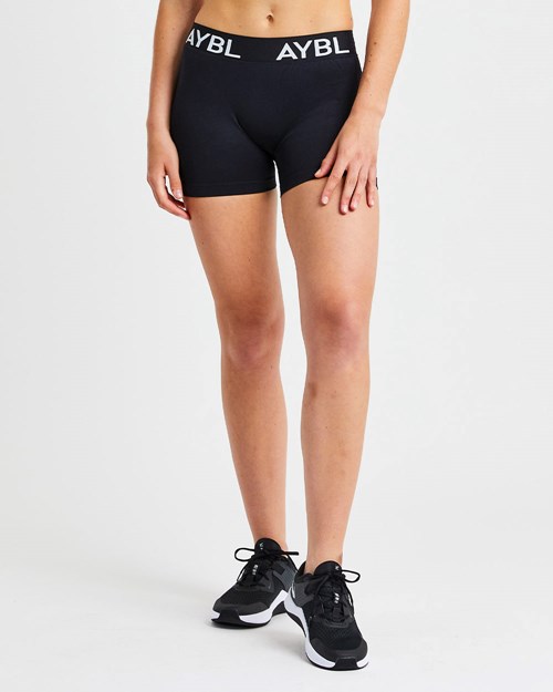 AYBL Staple Seamless Low Rise Shorts Černé | NUFI-23804