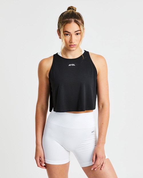 AYBL Strive Crop Vest Černé | LPWM-53671