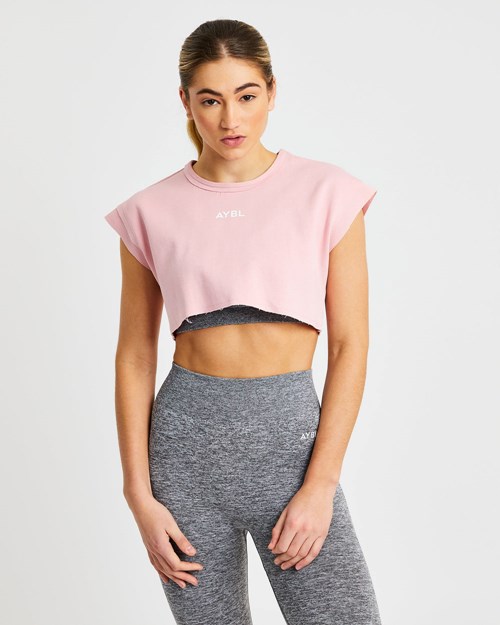 AYBL Tréninková Crop Top Růžové | BGMU-92364