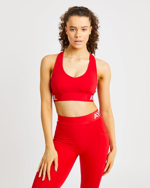 AYBL Tréninková Sports Bra Červené | ELDS-82793