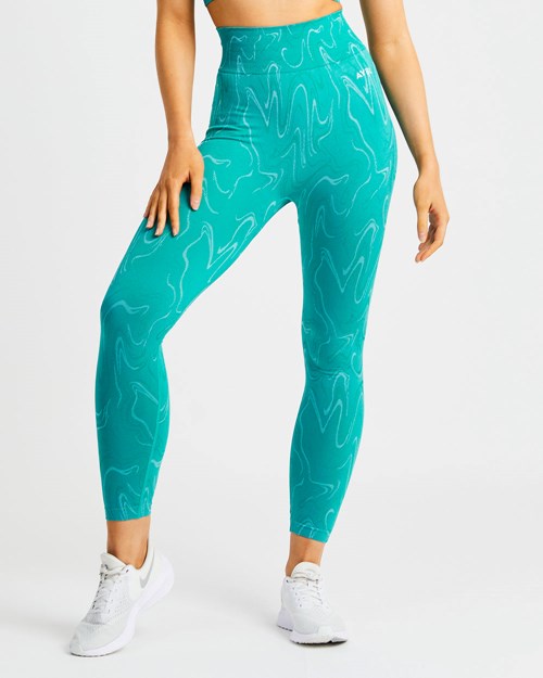AYBL Velocity Seamless Leggings Tyrkysové | AQHG-65894