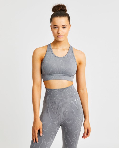 AYBL Velocity Seamless Sports Bra Šedé | FJOZ-27965
